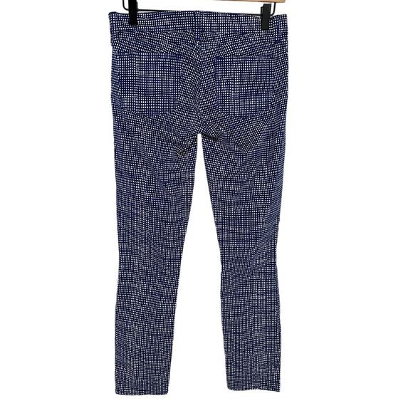 J. Crew Toothpick Straight Leg Pants Blue White Checkered Print Mid Rise 25 - Picture 2 of 13
